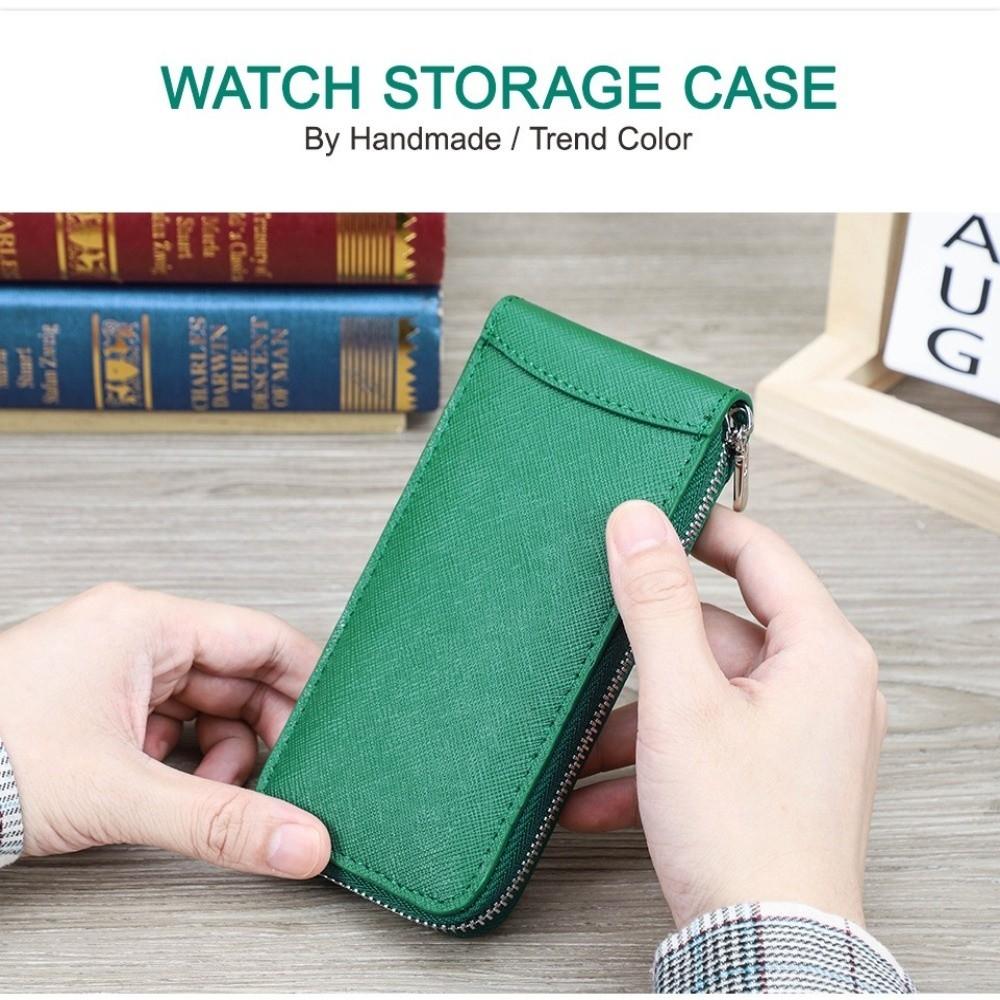 Vintage Leather Watch Box With Card Slot Single Slot Watch Case Wrist Watch Boxes Travel Storage