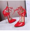 Cross Tied 16cm Heels Roman Women Shoes Fashion Thin with Sandals Big Size Shoes 47 Evening Model Nightclub WZ