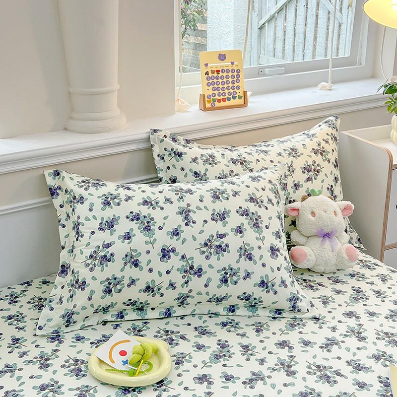 Cotton Pillowcase 48x74cm Soft Breathable Plain Solid Color Envelope Adult Single Pillow