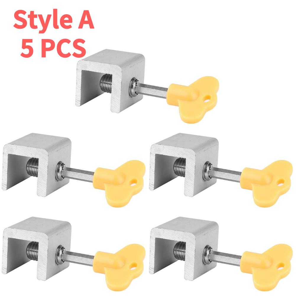 10-1PCS Aluminum Alloy Sliding Sash Stopper Sliding Door Window Anti-theft Lock Window Sliding Door Baby Kids Child Safety Lock