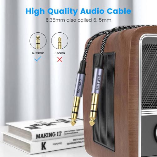 6.35mm Guitar Line Stereo Standard Plug Male To Male 2 Meter (2m) for Guitars, Amplifiers, Speakers, Tuning Tables, and Loudspeakers