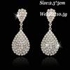 Shining Luxurious Austrian Crystal Full Clip Earrings Without Piercing Clip On Earring For Women Wedding Party Prom Jewelry