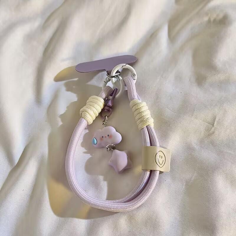 Universal Phone & Camera Lanyard with Wrist Strap, Keychain, Star Pendant, and Cloud Charm