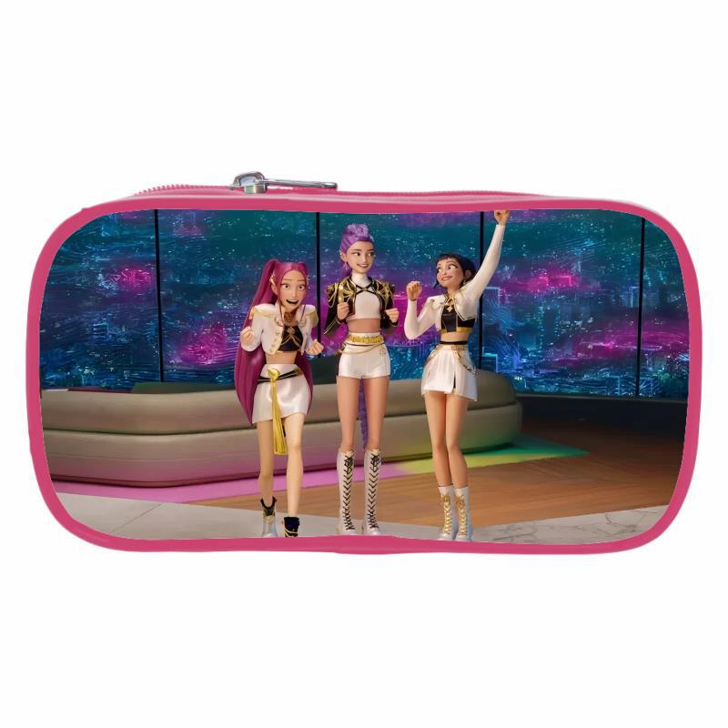 Vlastní růžový K-Pop Dívčí pouzdro na tužky Lovce démonů pro žáky základní školy
