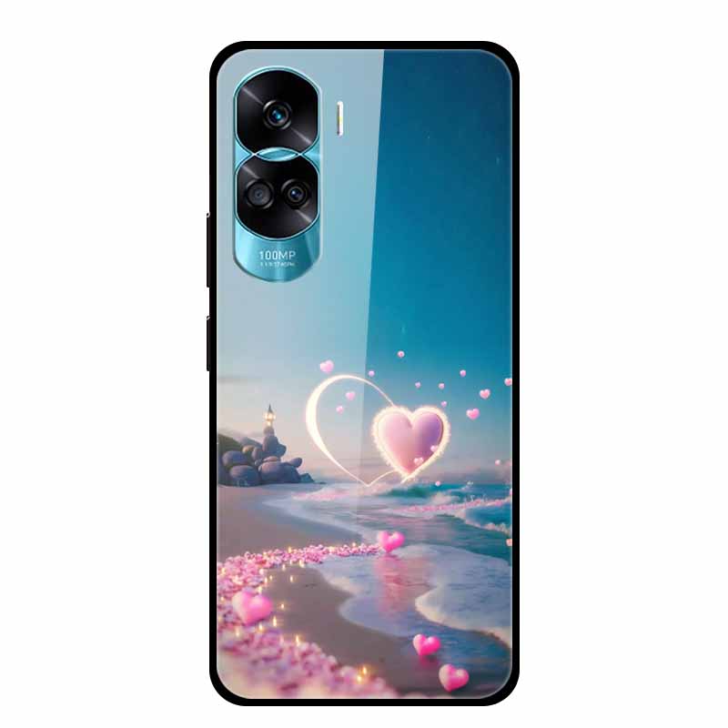 For Honor 90 Lite Case Honor90 Pro 5G Wolf Cats Tempered Glass Hard Covers for HuaWei HONOR 90 Pro 90Lite Protective Luxury Capa