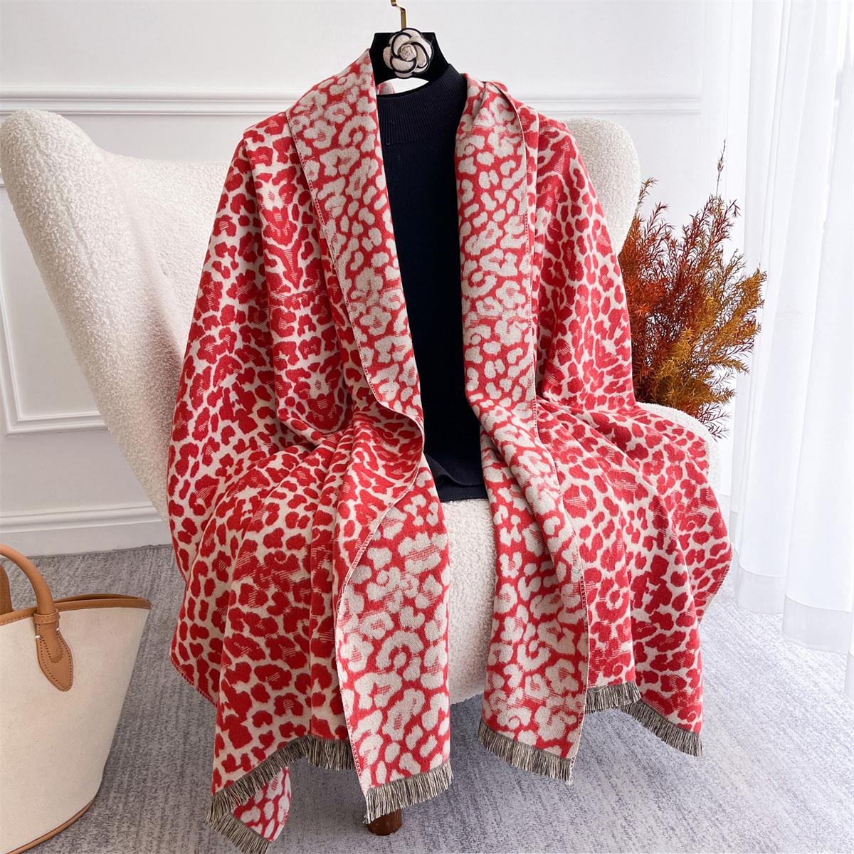 

Leopard Pattern Winter Women Scarf High Quality Imitation Cashmere Thicken Warm Shawl Pashmina Scarves Wrap Neckerchief Foulard 63x180cm