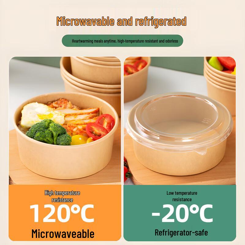 Jing Zhi Feng Disposable Kraft Paper Food Bowls