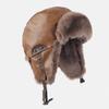 Winter Ushanka Hat Men Women's PU Pilot Aviator Bomber Hat Faux Fur Leather Snow Cap with Ear Flaps Hat