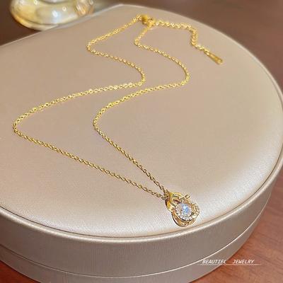 Titanium Steel Necklace Female Lucky Gourd Clavicle Chain Beating Heart Ins Simple and Cold Talk About the Wind Smart Pendant Tide