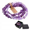Set of 3 X Men's Bracelet 5-8 Mm Natural Stone Amethyst Amethyst