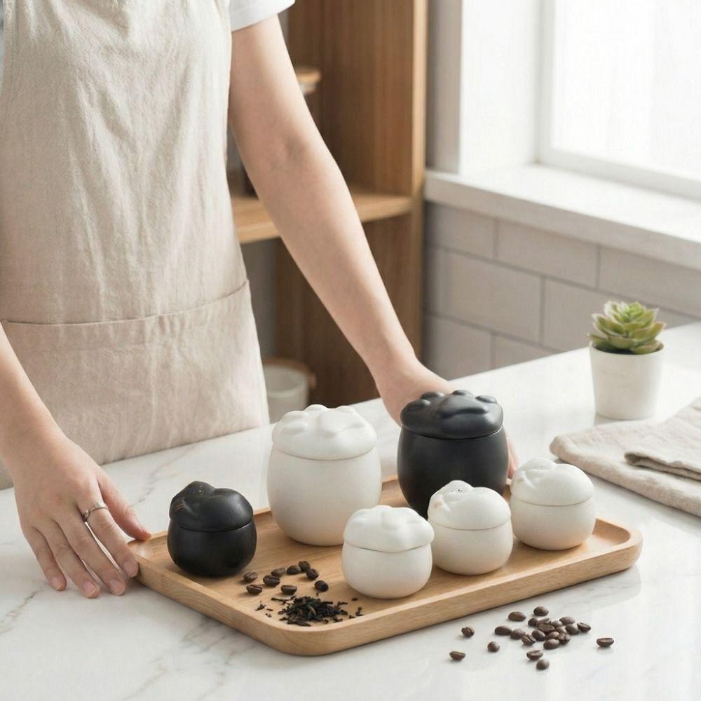 Cartoon Ceramic Sealing Jar Moisture Resistant Coffee Sealed Jars Pet Ash Jar  Desktop Decoration