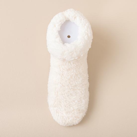 Fluffy Winter Ankle Socks Women Fuzzy Slipper Socks with Grips Plush Warm Non-slip Low Cut Socks for Home Lounging