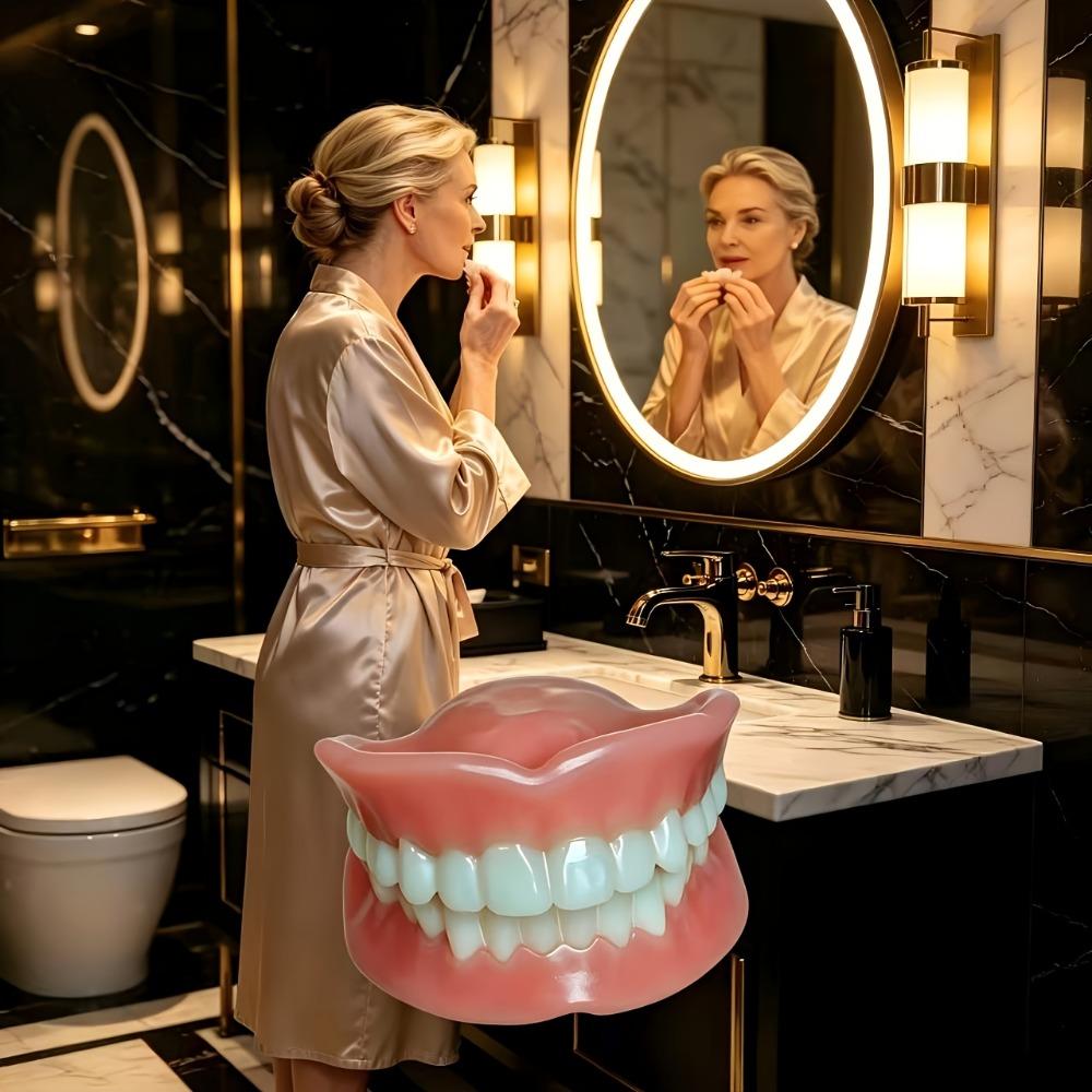 Bright Smi Full Mouth Silicone Dentures Soft Realistic False Teeth Beauty Use