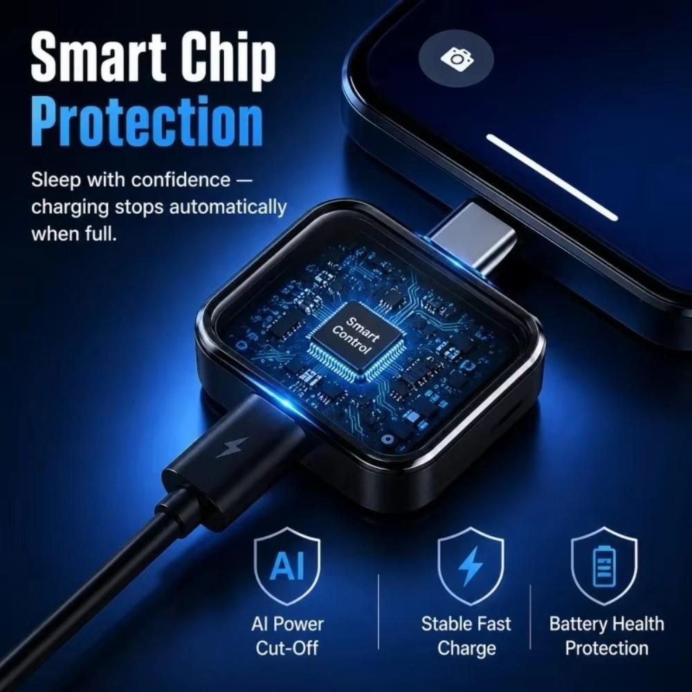 Adaptateur de charge à arrêt automatique TypeC Chargeur intelligent à éjection automatique Accessoires de charge pour téléphone
