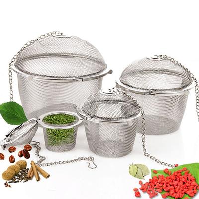Kitchen Reusable Spice Strainer Tea Ball Mesh Filter Stainless Steel Herbal Infuser