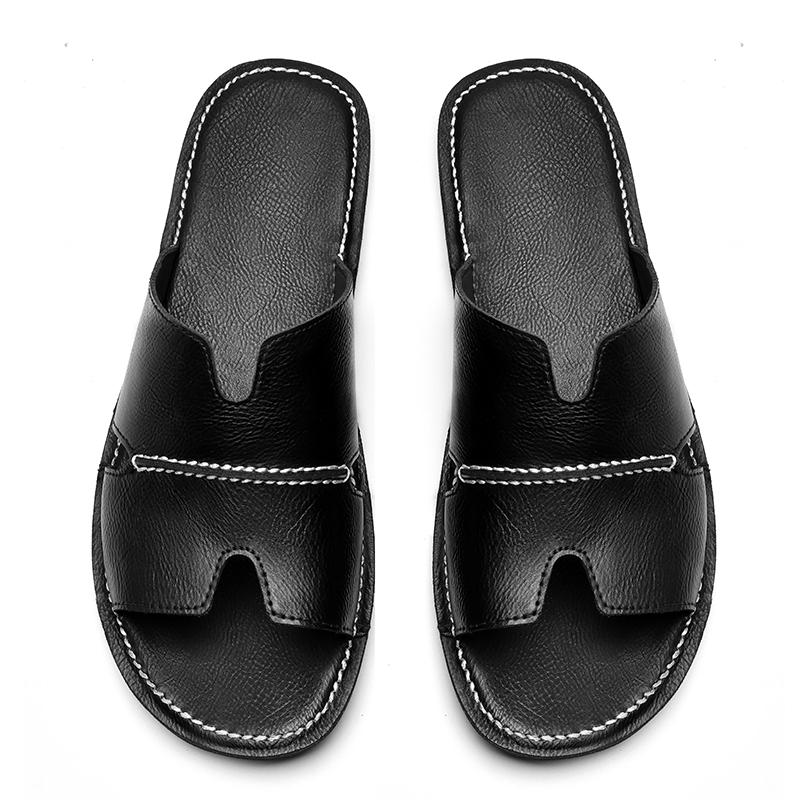 2024Summer New Men's Leather Sandals Breathable Beach Outdoor Flat Bottom Open Toe Fashionable and Comfortable Shoes