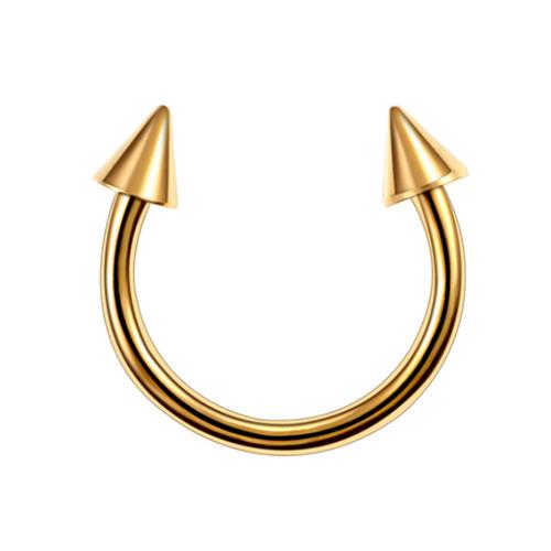 Stainless Steel Cone Spike Horseshoe Circular Septum Nose Ring Nipple Hoops Nose Septum Eyebrow Ear Piercing Body Jewelry