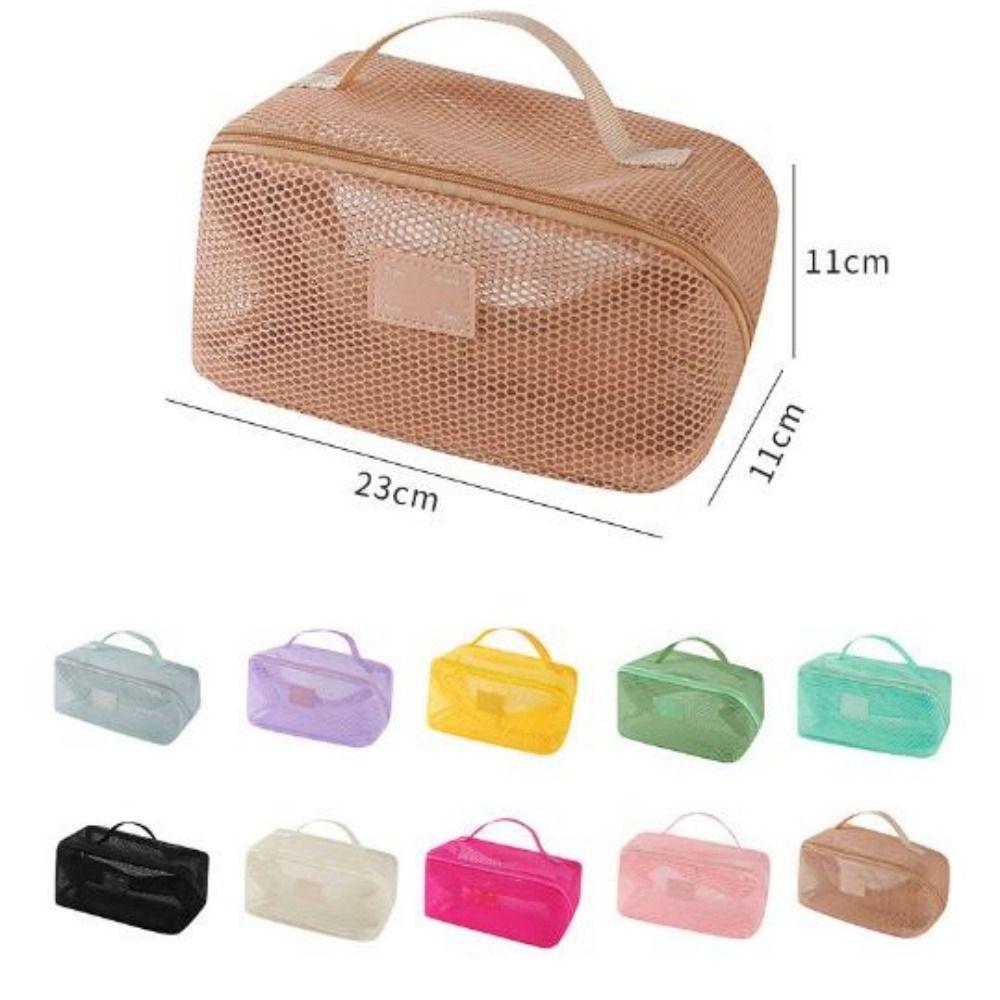 10 Colors Mesh Makeup Bag Multifunction Lipstick Organizer Bags Ladies Toiletry Storage Bag