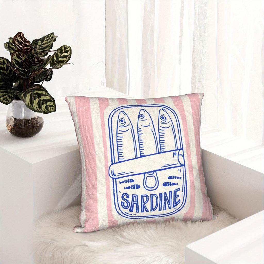 Sardine Pattern Sofa Throw Pillow Cover Decorative Cushion Cover