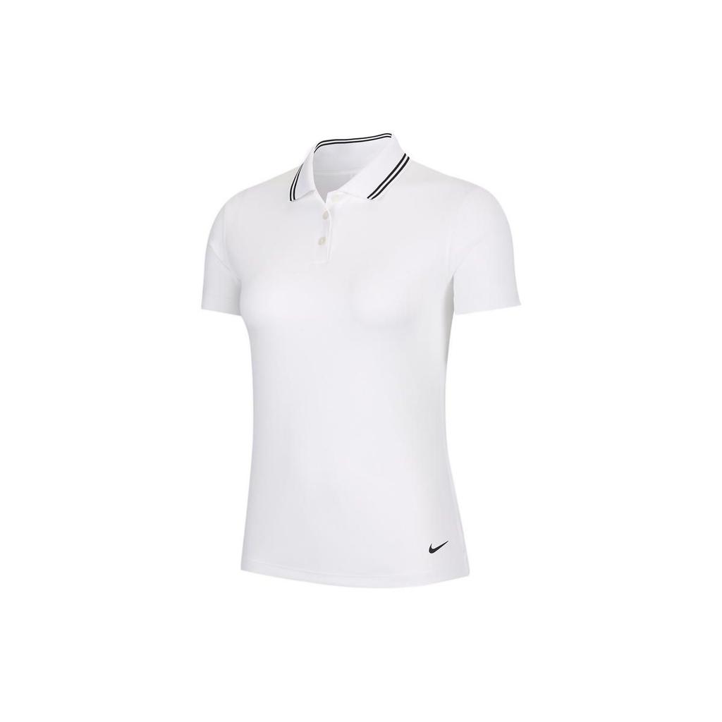 Nike Dri-FIT Victory Golf Polo Shirt With Stripes Women Tops White BV0218-100