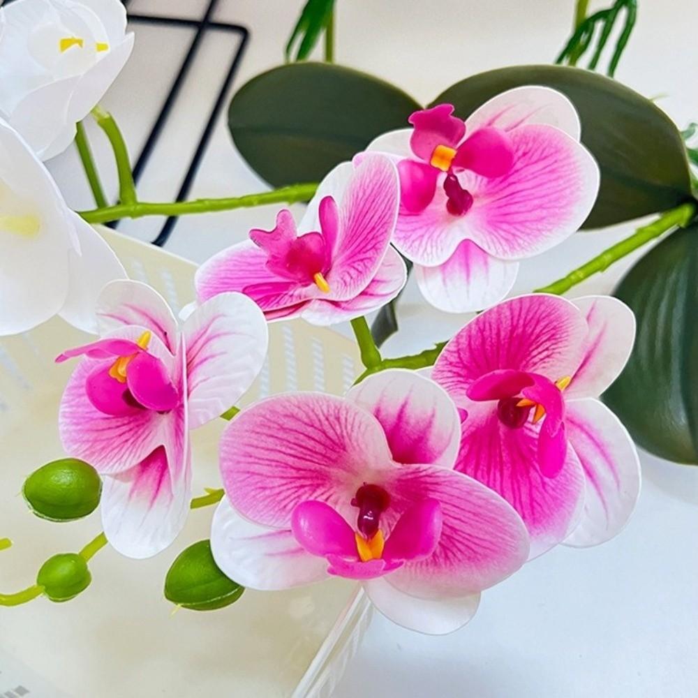 37cm Simulated Artificial Butterfly Orchid Bouquet 3D Fake Flowers Home Room Decor