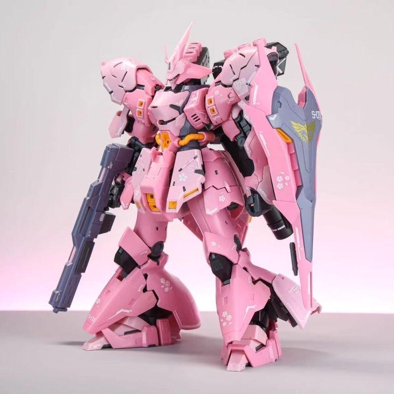 In-Stock Cherry Blossom Pink Sazabi Assembly Model Kit Action Figures Desktop Ornament Fashionable Toys Surprise Gifts RG 1/144 Poseable Articulated