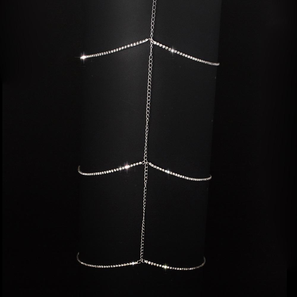 European & American Multi-Layer Rhinestone Thigh Chain and Anklet