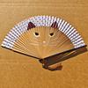 Cartoon Cat Folding Fan Japanese Style Wooden Hand Held Fan