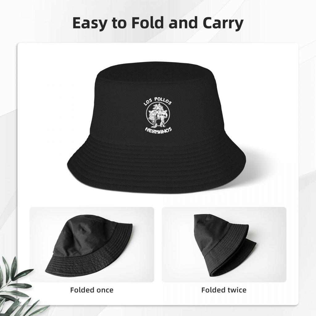 Los Pollos Hermanos Chapéus de balde preto e branco para unissex verão Breaking Bad Floppy Hat Outdoor Sport Fishing Caps Boonie Hat