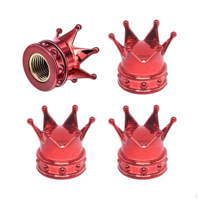 4Pcs Crown Tire Valve Stem Air Cap Leak Anti Attractive Accessories Vehicle Car