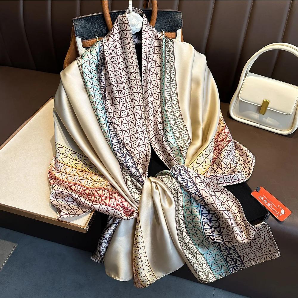 Spring Summer Scarf Women's Luxury Designer Scarf Silky Smooth Scarf Soft Muslim Headband Shawl Long Beach Towel 90x180cm
