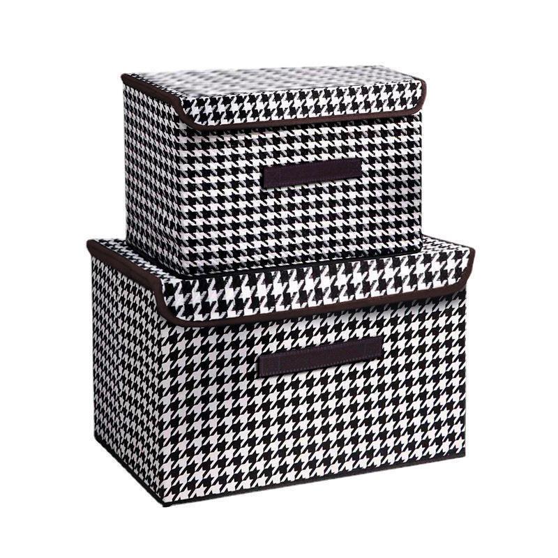 Storage Fabric Box Foldable Dustproof With Lid For Clothes Toys And Wardrobe Organization Large Size