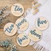 Double-Sided Engraved Wooden Baby Milestone Photo Props