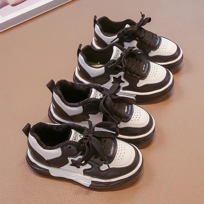 2024 Children Sports Shoes for Girls Boys Winter New Fashion Korean Style Soft Bottom Anti-slippery Versatile Chic Casual Shoes
