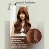 Women's Simulated Wig 60cm Hair Brown Hair Wavy Wig Full Head Cover Rose Hair Net Headwear Beauty Decoration Wig