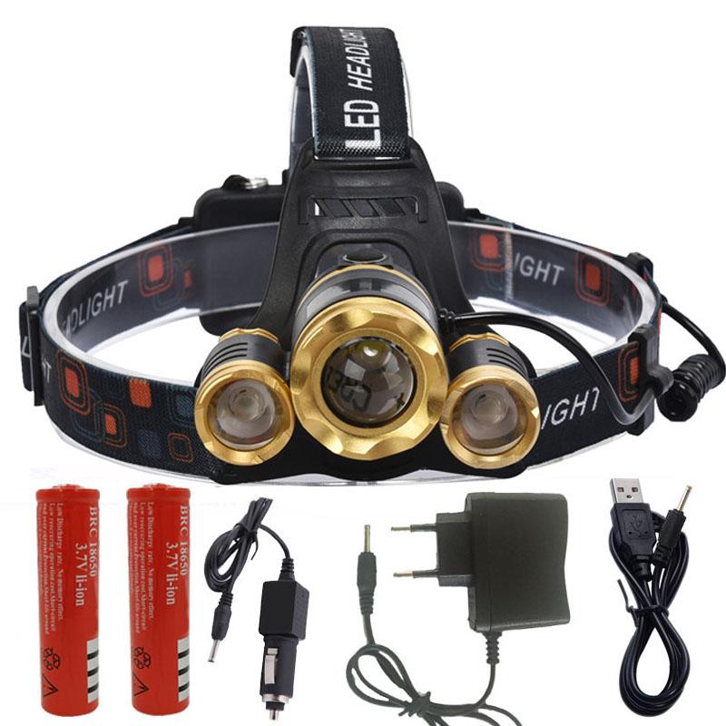 Far cu LED Faruri cu zoom ajustabil 1*T6 &; 2 * Q5 USB reîncărcabilă lampă lampă torță Utilizați baterie 18650