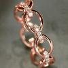 Xiaomi Huitan Chain Linked Women Ring Wedding Engagement Gold Color Accessories Inlaid Bright CZ Fashion Party Versatile Luxury Jewelry