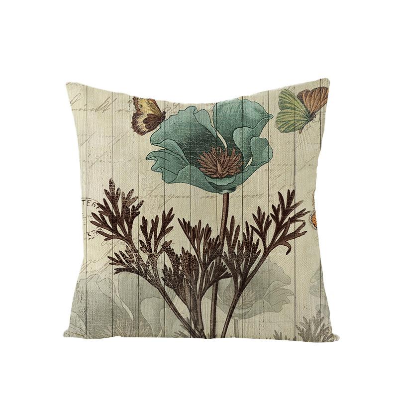 New Retro Flower Pillow Cover Polyester Home Pillow Living Room Sofa Cushion Cushion