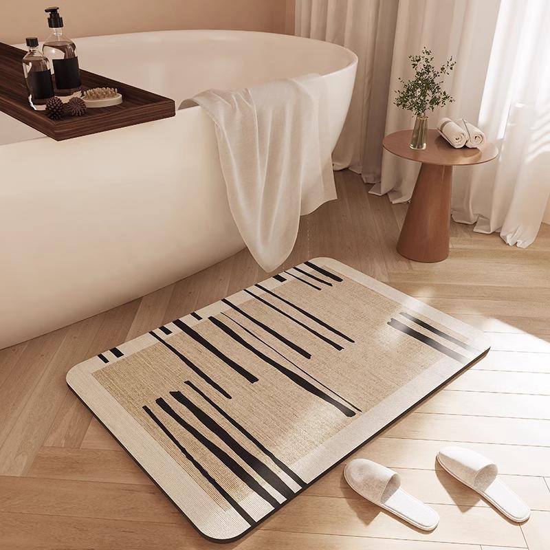 Quadratische Diatomeenerde Badezimmer-Bodenmatte, Rutschfeste & Feuchtigkeitsbeständige Fußmatte für Eingangsbereiche
