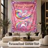 Unicorn (527) Theme Personalized Tapestry Custom Name Text Wall Hanging Tapestry Home Background Decoration