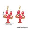 Ocean Series Personalized Earrings Diamond Lobster Decorative Earrings Lobster Earrings  Vacation