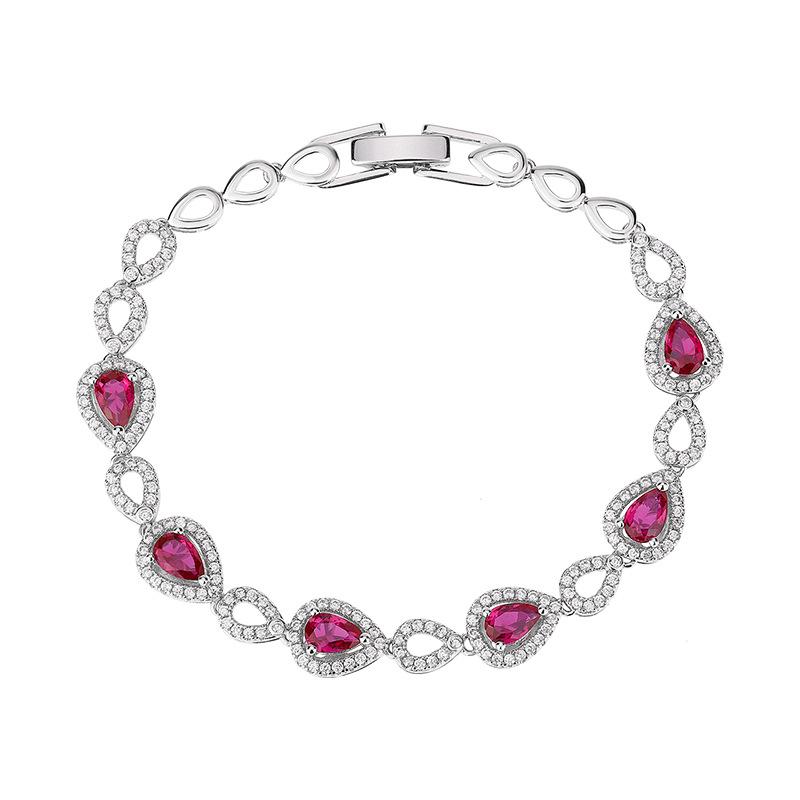 Autumn And Winter Jewelry Retro Simulation Corundum Light Luxury Full Diamond Bracelet Retro Main Stone 4 * 6