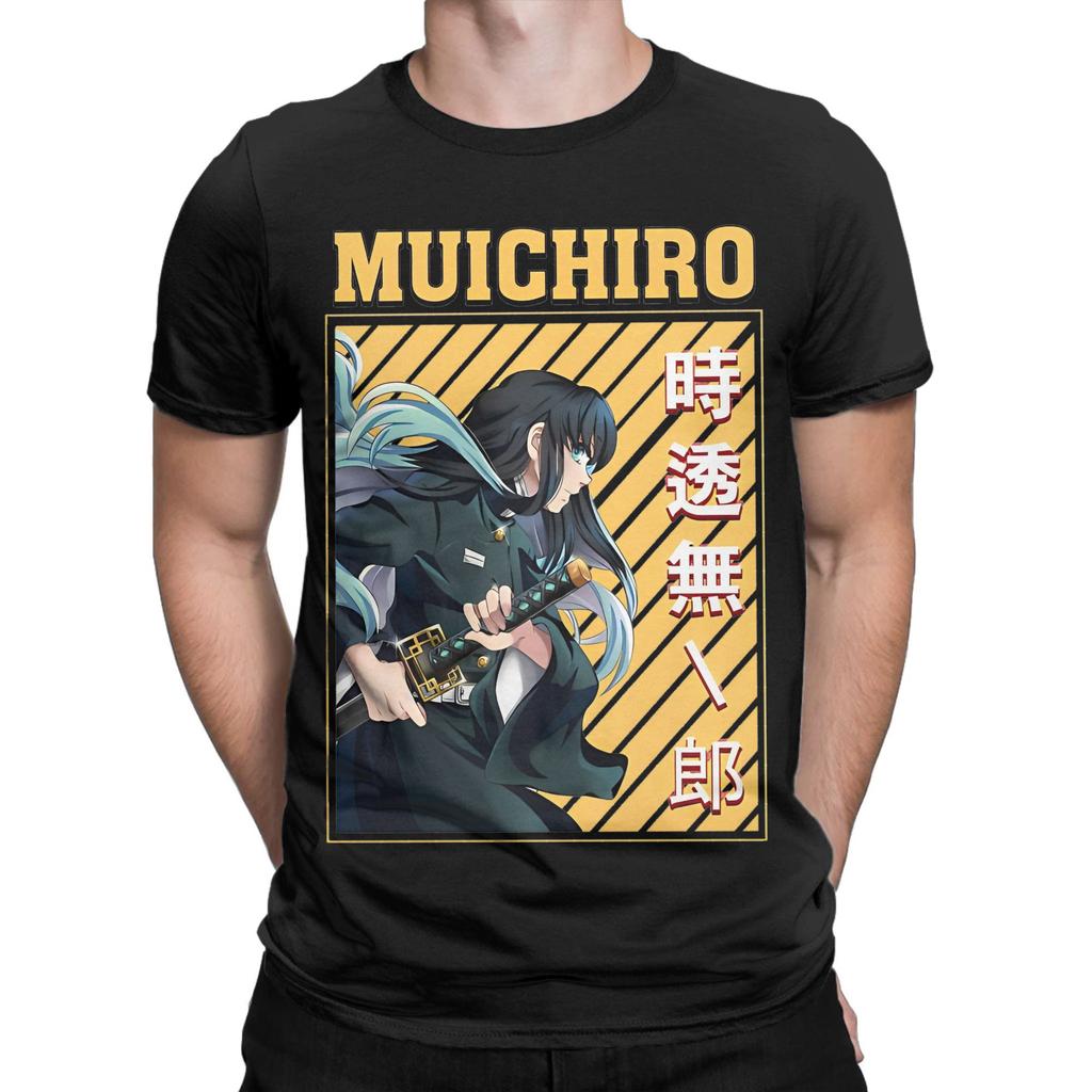 Muichiro Tokito  T-Shirt Men Women Anime Demon Slayer Novelty 100% Cotton Tees Round Collar Short Sleeve T Shirt Party Clothes