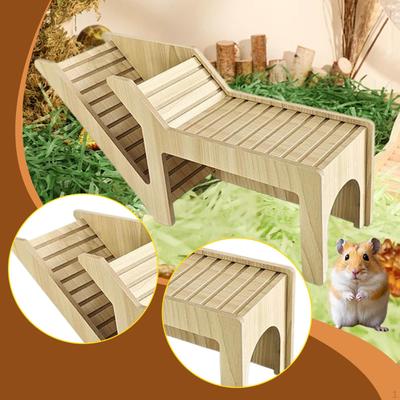 Hamsterhaus und Lebensraum Kleintierburg Zuhause, Käfigzubehör, Holz Tierversteck Hütte Spiel
