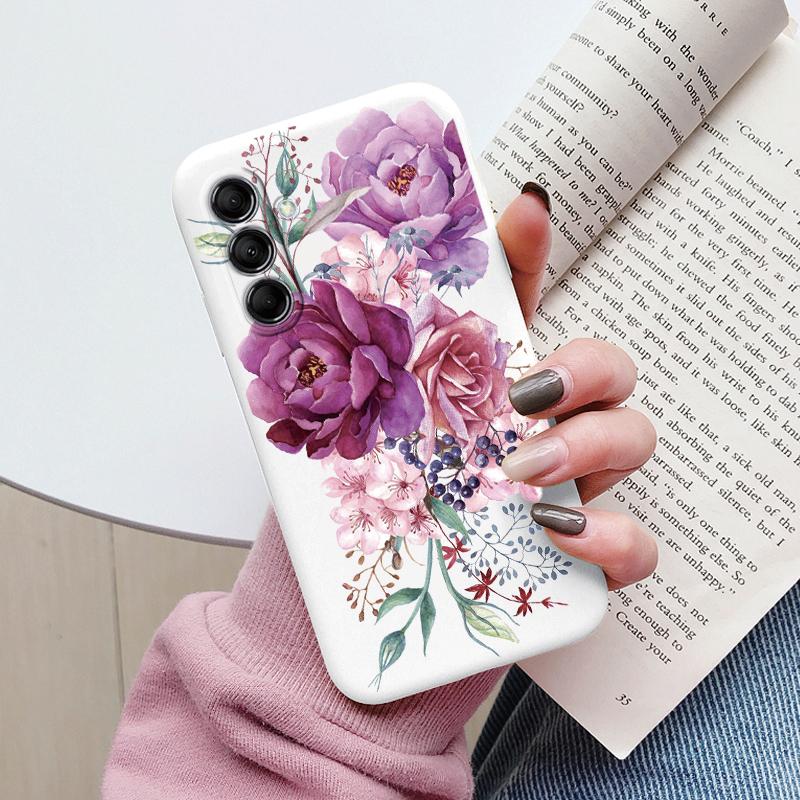Coque Funda Pour Samsung Galaxy M14 M34 M54 5G Housse Fleur Colorée Cœur Dessin Animé Souple TPU Coque Pour Samsung M 14 Léopard Capa