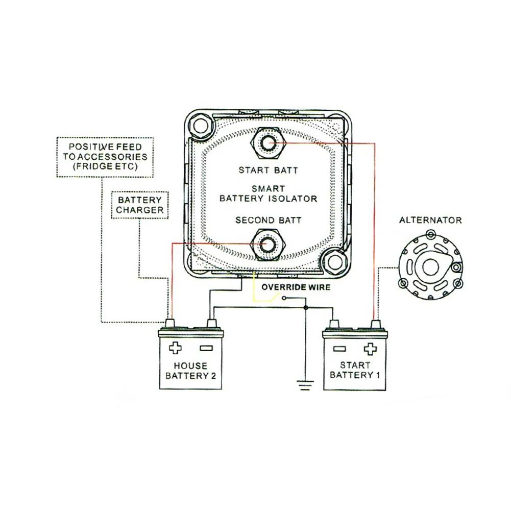 Spannungsempfindliches Trennrelais Duales Batteriesystem Digitalanzeige VSR 12V 140A für Wohnmobil Auto Wohnmobil Yacht Smart Isolator