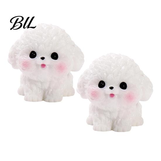 Creative Desk Accessories 2Pcs Mini Dog Figurines, Cute Resin Puppy Miniature Animal Figures, Small Handmade Figures Ornaments for Micro Landscape,