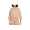 Nike Printed Logo Long Sleeve Polo Shirt Women Tops Nude DQ5869-200