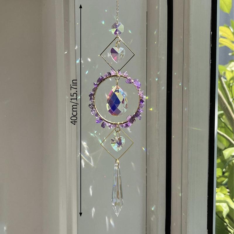 Creative Crystal Wind Chimes Colorful Suncatchers for Windows Hanging Sun Catchers Home Garden Decor Car Ornaments Pendants