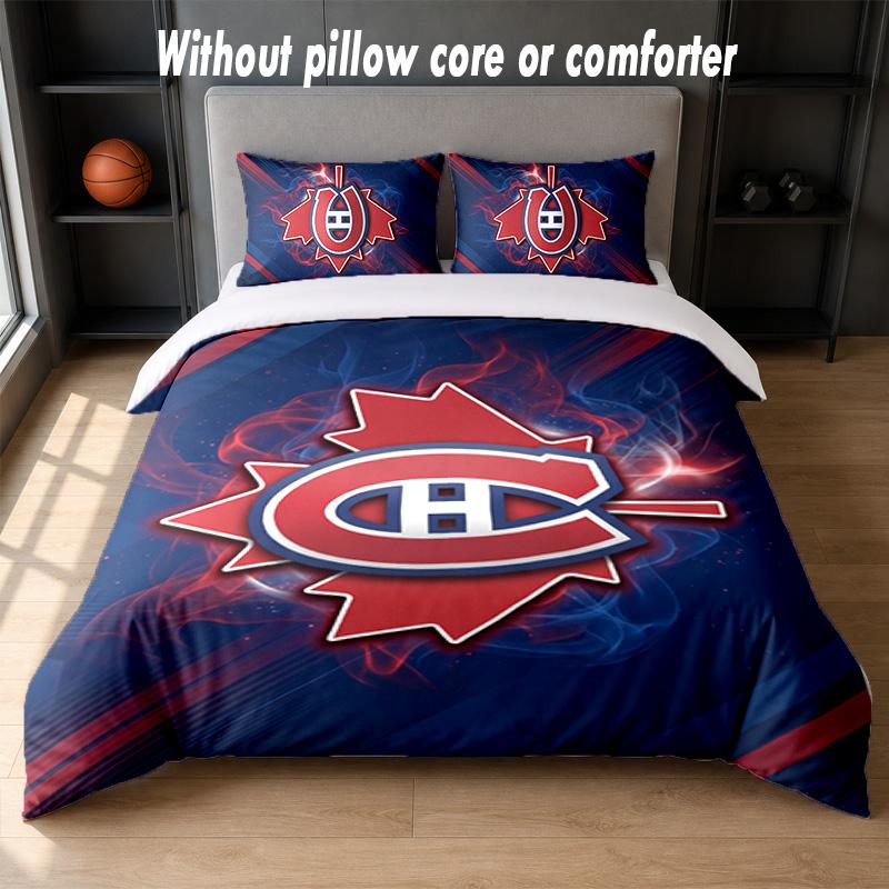 Montreal Canadiens Design Bed Bedding Set 1 Duvet Cover + 2 Pillowcases Soft Breathable Household Bed Linens